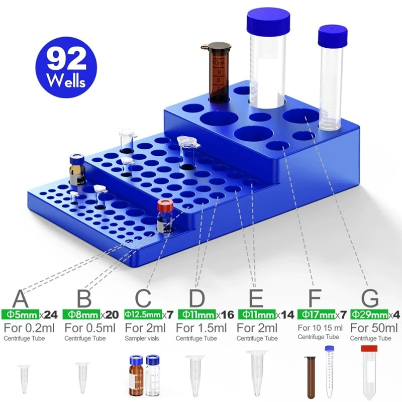 Lab Equipment - Multifunktionales Reagenzglasregal, Fläschchenregal, trapezförmiges Reagenzglasregal für